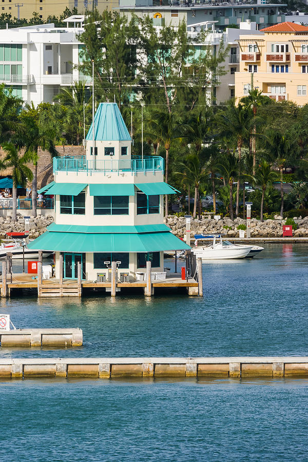 Architecture Photograph - Miami Beach Marina Fuel Dock by Ed Gleichman