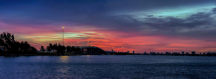 Sunrise Photograph - Miami Beach Red Sky At Morning... by Lynn Palmer