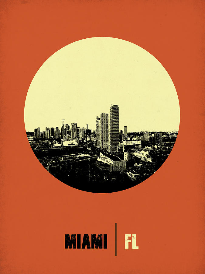 Miami Digital Art - Miami Circle Poster 2 by Naxart Studio