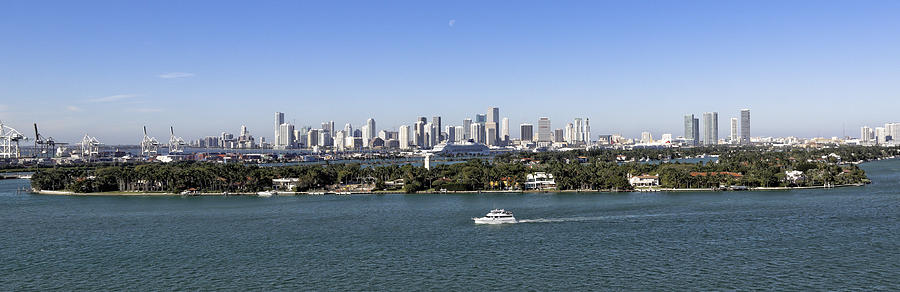 Miami Daytime Panorama Photograph by Gary Dean Mercer Clark