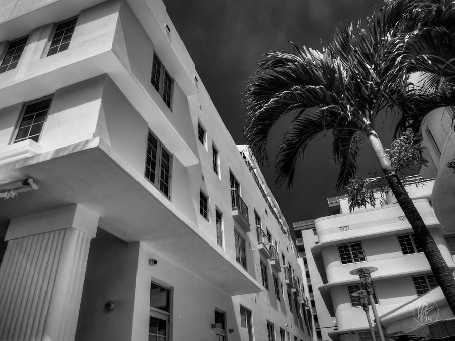 Miami Photograph - Miami - Deco District 008 BW by Lance Vaughn