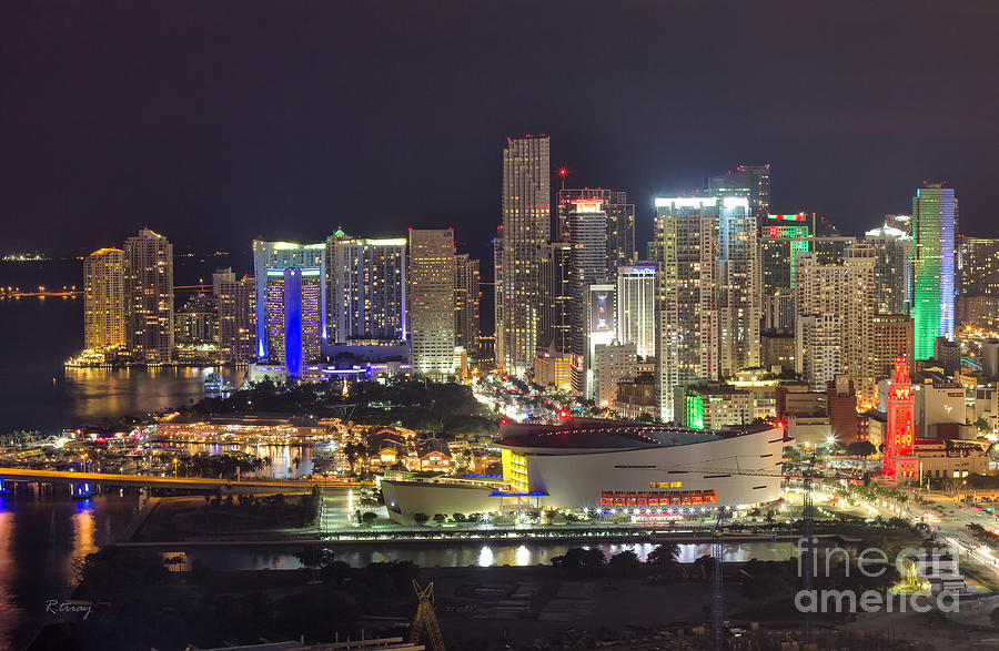 Miami Downtown Skyline American Airlines Arena Photograph by Rene Triay FineArt Photos