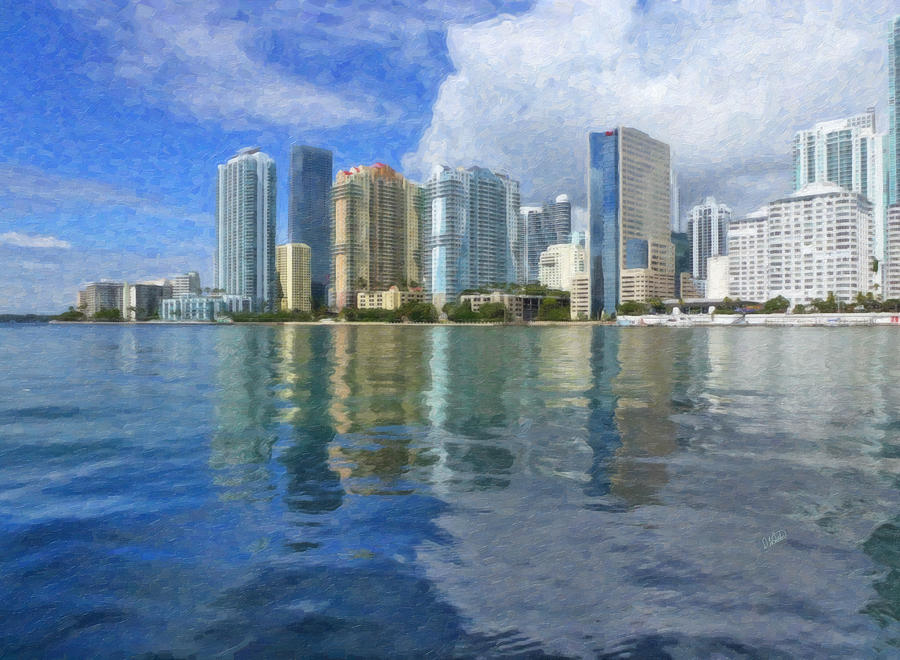 Miami Skyline Painting by Dean Wittle
