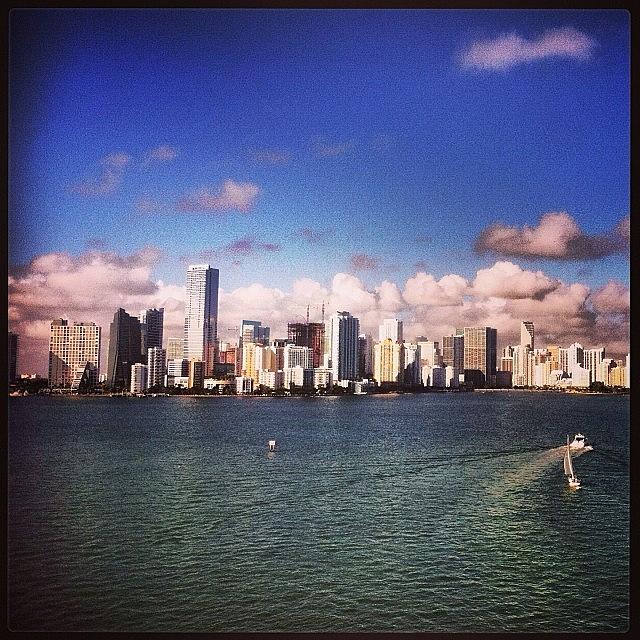 Miami Photograph - Miami Skyline. #miami #florida by Rebecca Burton
