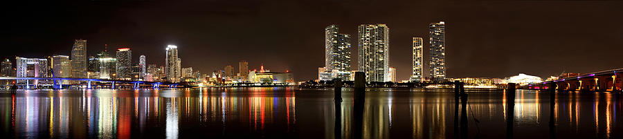 Miami - Skyline Panorama Photograph by Brendan Reals