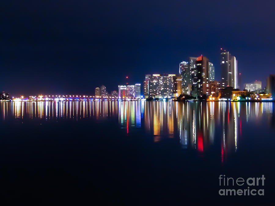 Miami Skyline Reflections The Painted City Photograph by Rene Triay FineArt Photos