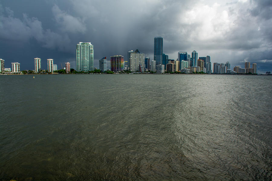 Skyline Photograph - Miami Skyline Storm by Manuel Lopez