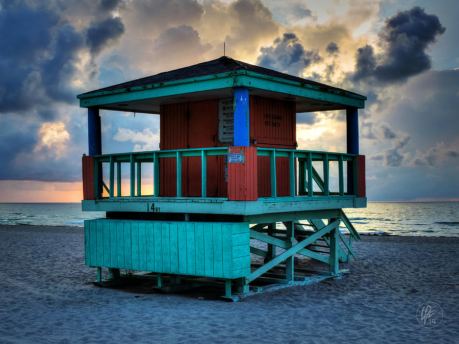 Miami - South Beach Lifeguard Stand 001 Photograph by Lance Vaughn