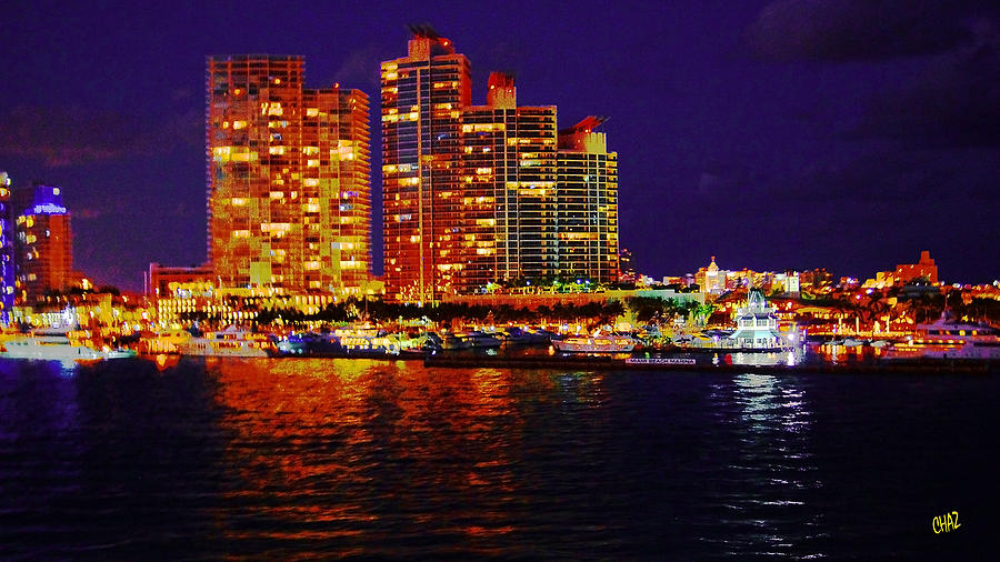 Miami Waterfront at Night - 4 Photograph by CHAZ Daugherty