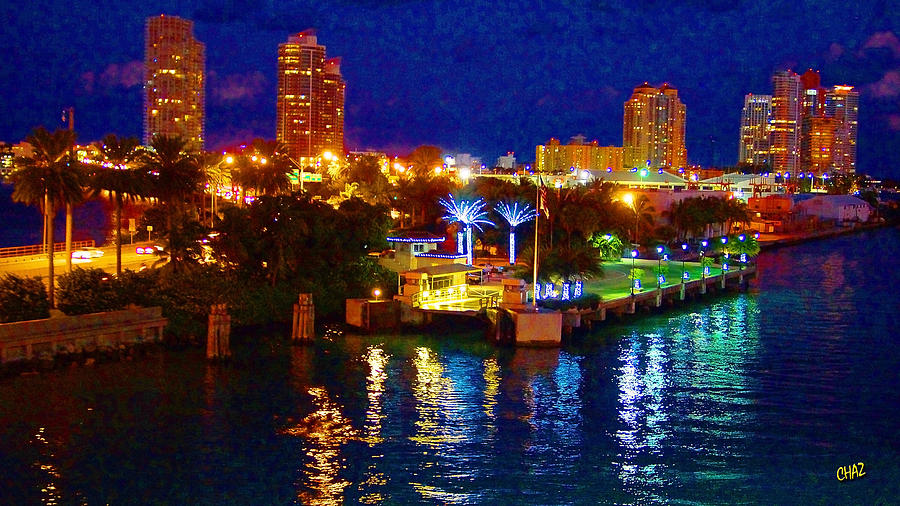 Miami Waterfront at Night - 5 Photograph by CHAZ Daugherty