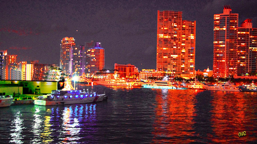 Miami Waterfront at Night - 6 Photograph by CHAZ Daugherty