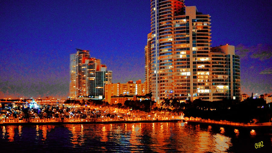 Miami Waterfront at Night - 7 Photograph by CHAZ Daugherty
