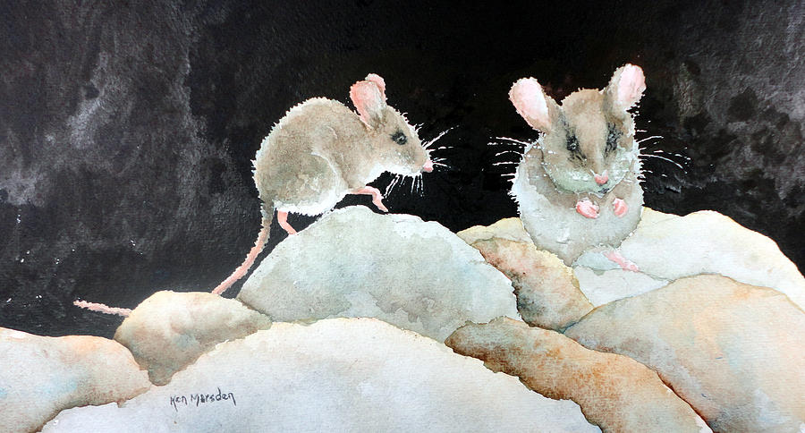 Mice on the Rocks Painting by Ken Marsden
