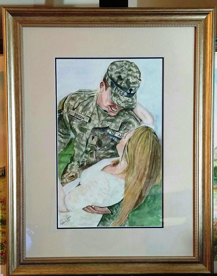 Michael Audrey Framed Wedding gift Painting by Richard Benson