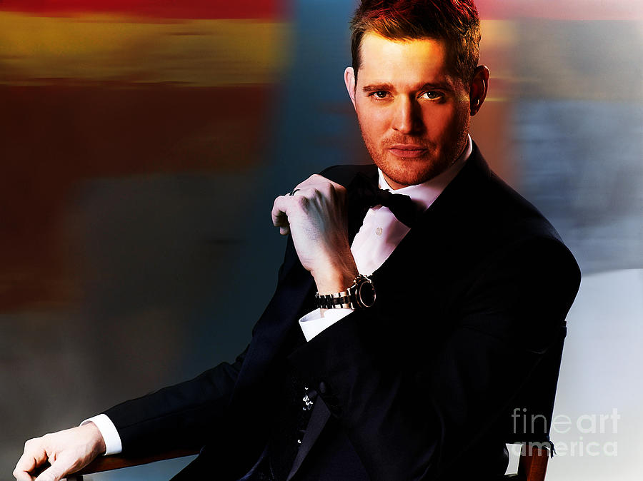 Celebrity Mixed Media - Michael Buble by Marvin Blaine