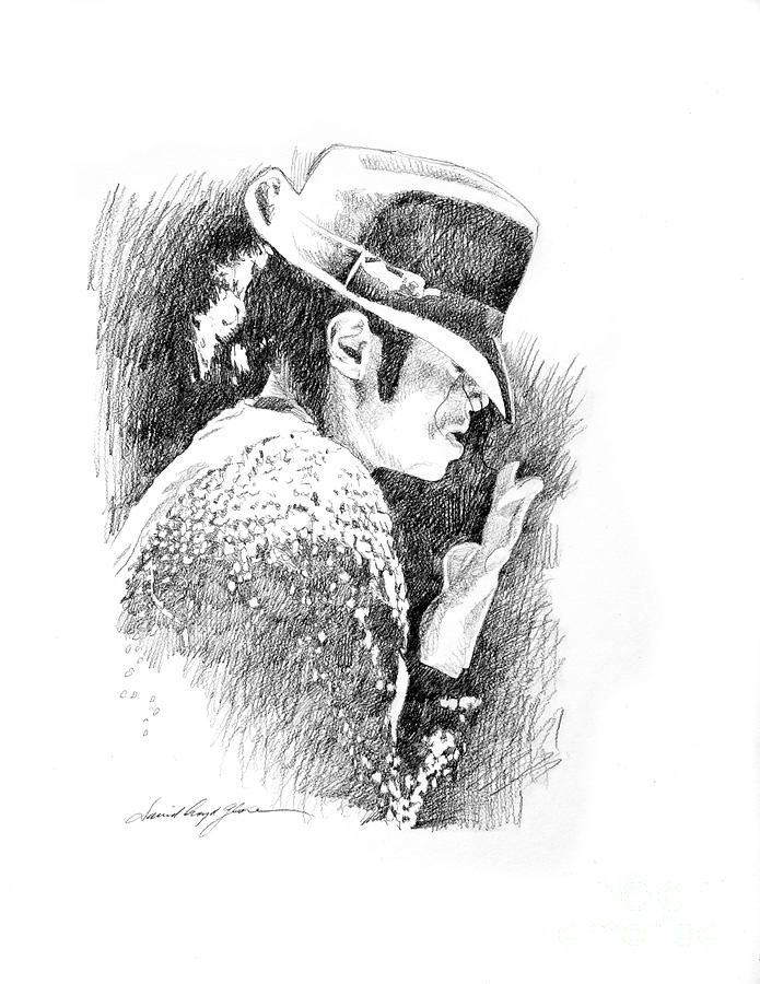 Michael Jackson Hat Drawing by David Lloyd Glover