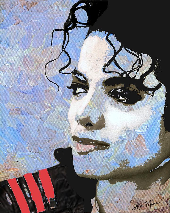 Michael Jackson Digital Art - Michael Jackson Blue And White by Linda Mears Michael Jackson Digital Art - Michael Jackson Blue And White by Linda Mears