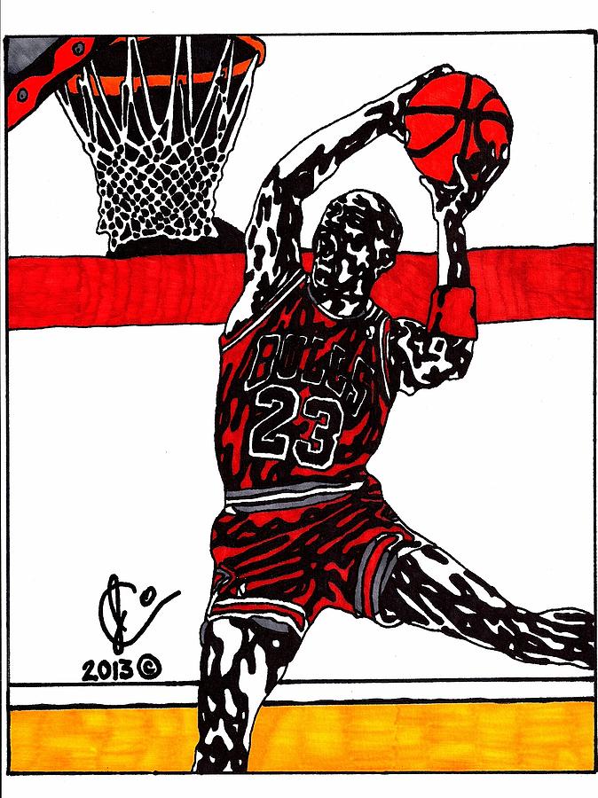 Michael Jordan 3 Drawing by Jeremiah Colley