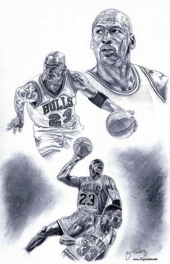 Michael Jordan Drawing - Michael Jordan by Jonathan Tooley