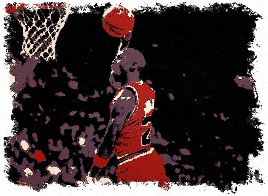 Michael Jordan Poster Art Dunk by Florian Rodarte