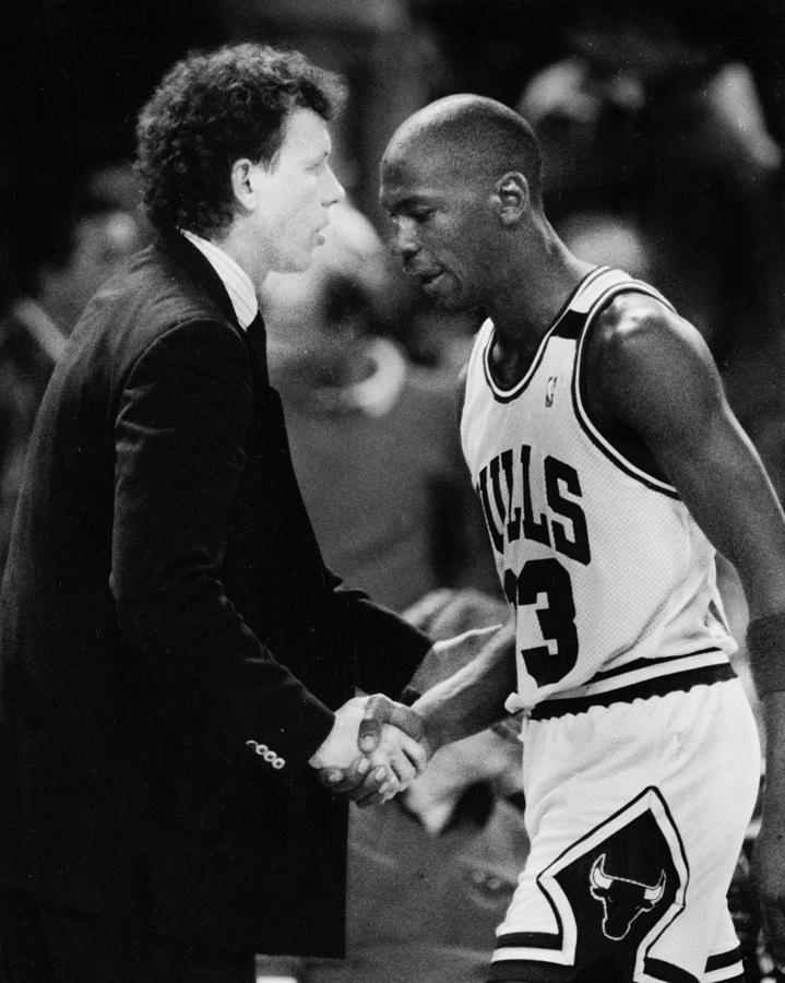 Michael Jordan Photograph - Michael Jordan Talks With Coach by Retro Images Archive