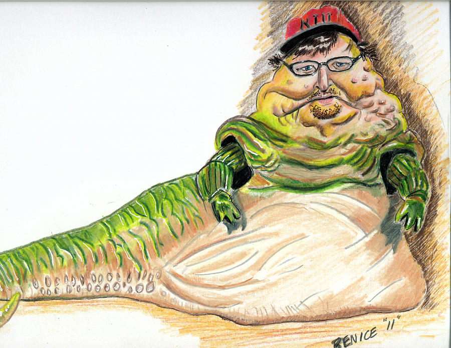 Celebrity Drawing - Michael Moore by Chris Benice
