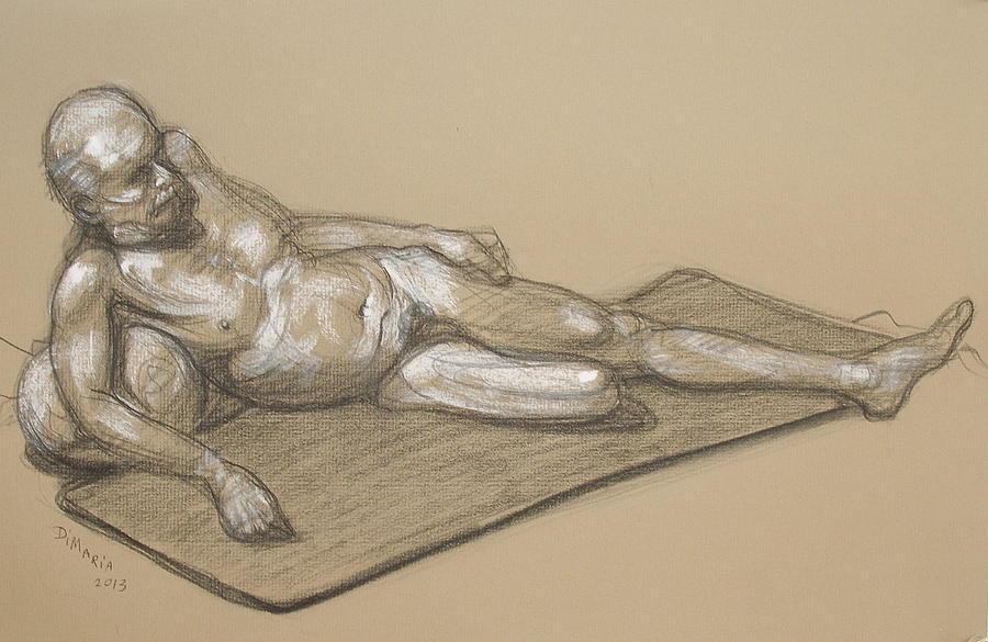 Michael Reclining on Ball Drawing by Donelli  DiMaria