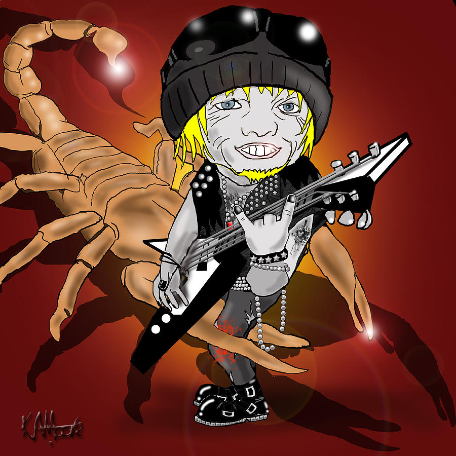 Guitarist Drawing - Michael Schenker by Kev Moore Guitarist Drawing - Michael Schenker by Kev Moore