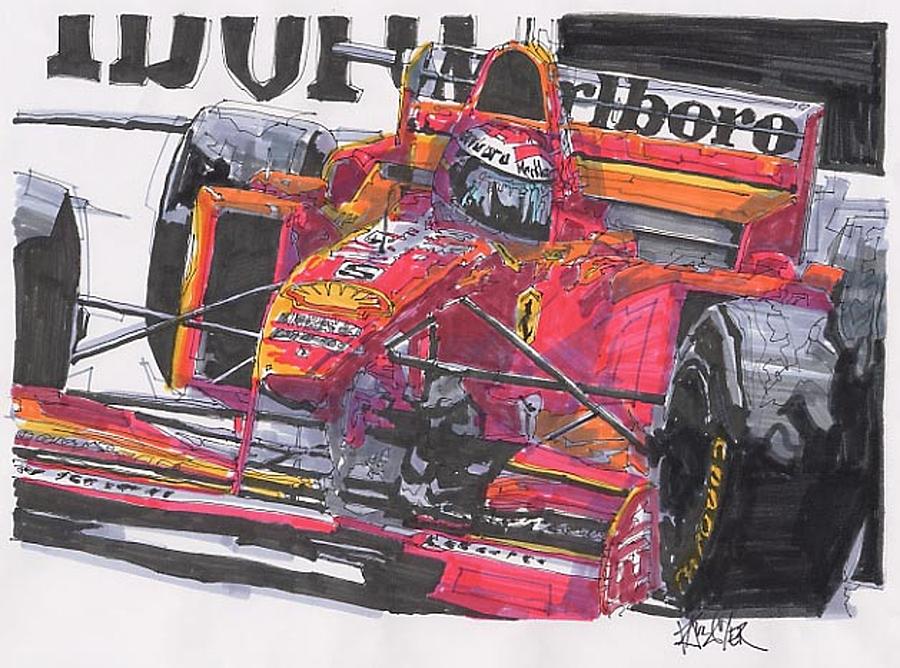 Michael Schumacher Ferrari Grand Prix Of Monaco Drawing by ...