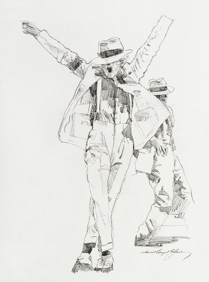 Michael Smooth Criminal Drawing by David Lloyd Glover