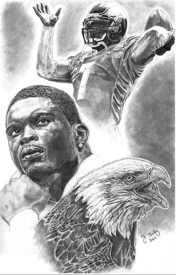 Michael Vick Poster Philadelphia Eagles Football Illustrated Art