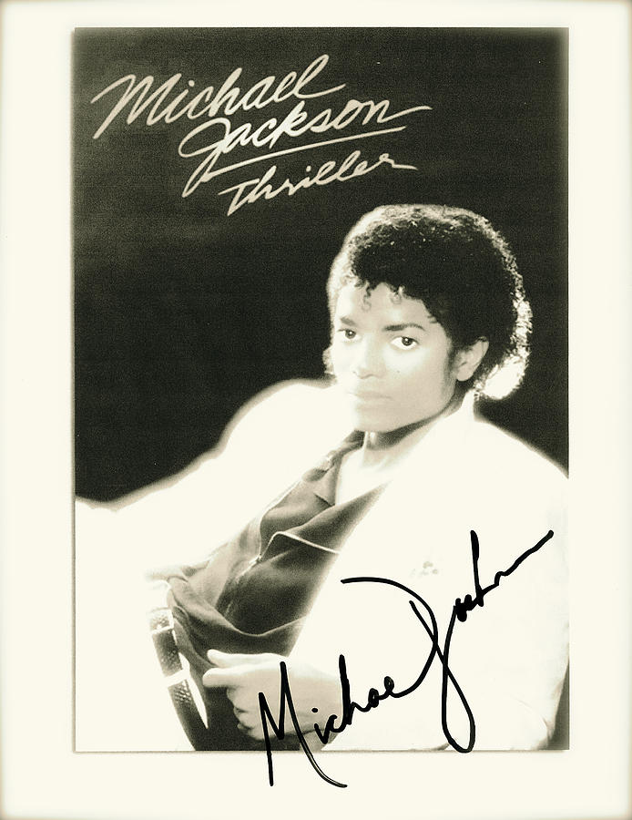 Michael Jackson Mixed Media - Micheal Jackson Signed Thriller Poster by Desiderata Gallery