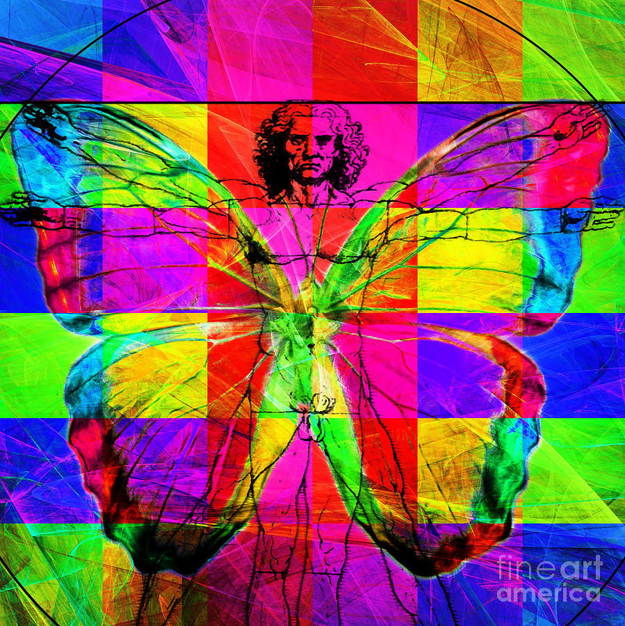 Leonardo da Vinci Butterfly Man DSC2969 v1 square Photograph by Wingsdomain Art and Photography