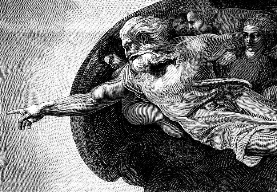 Michelangelo Photograph - Michelangelos creation Of Adam by Collection Abecasis/science Photo Library