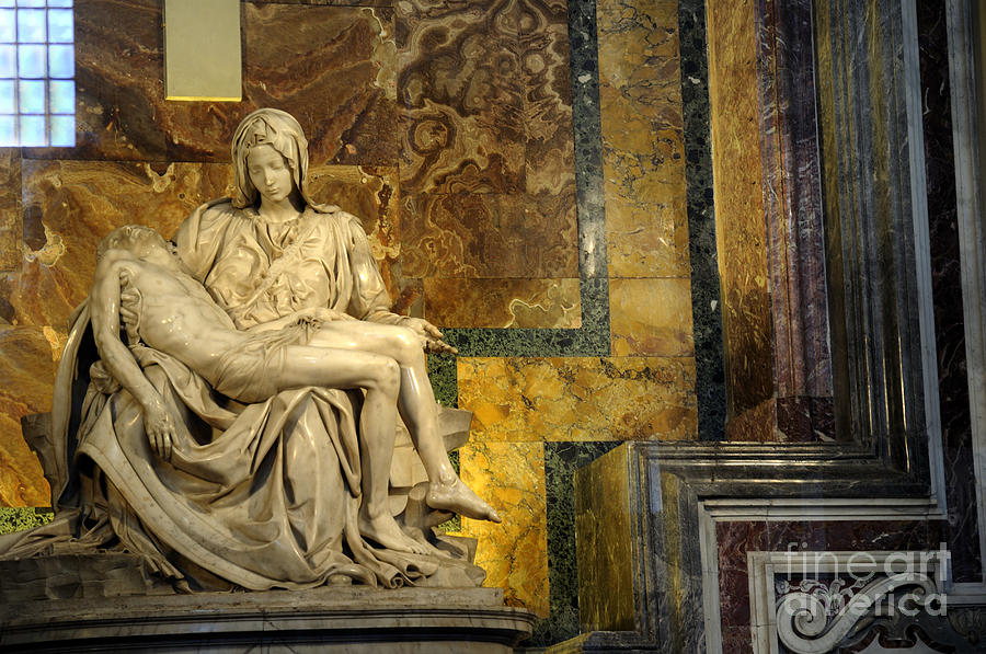 Michelangelos Pieta in St Peters Basilica in Rome Photograph by Brenda Kean