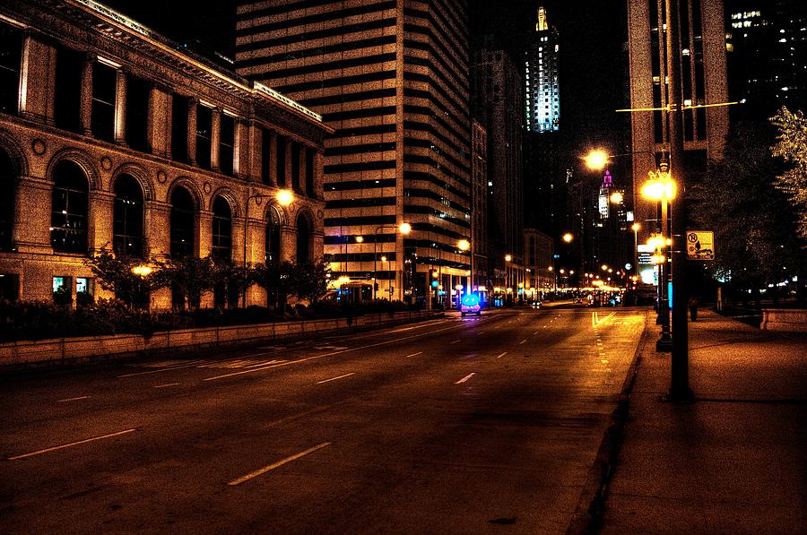 Michigan Ave at Night Photograph by Richard Zentner