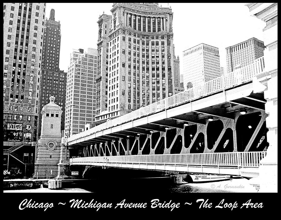 Michigan Avenue Bridge Chicago Illinois Digital Art by A Macarthur Gurmankin