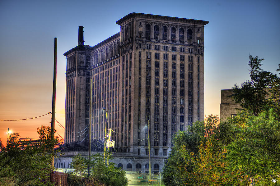 Michigan Central Station Sunset Detroit MI Photograph by A And N Art