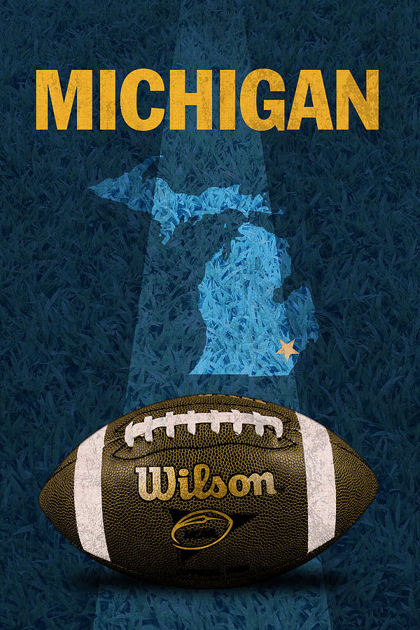 Football Mixed Media - Michigan Football Poster by Design Turnpike