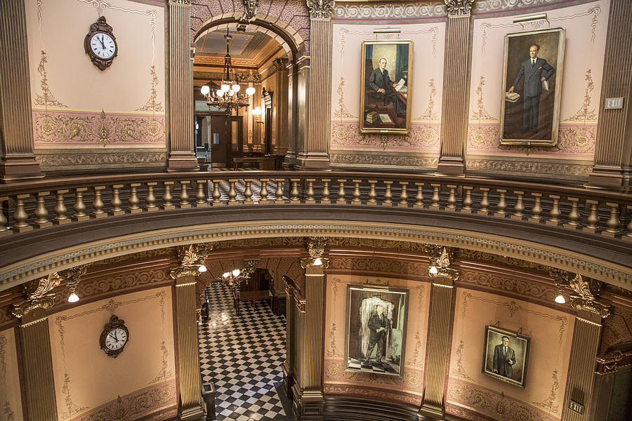 Michigan State Capitol 2 floors color Photograph by John McGraw