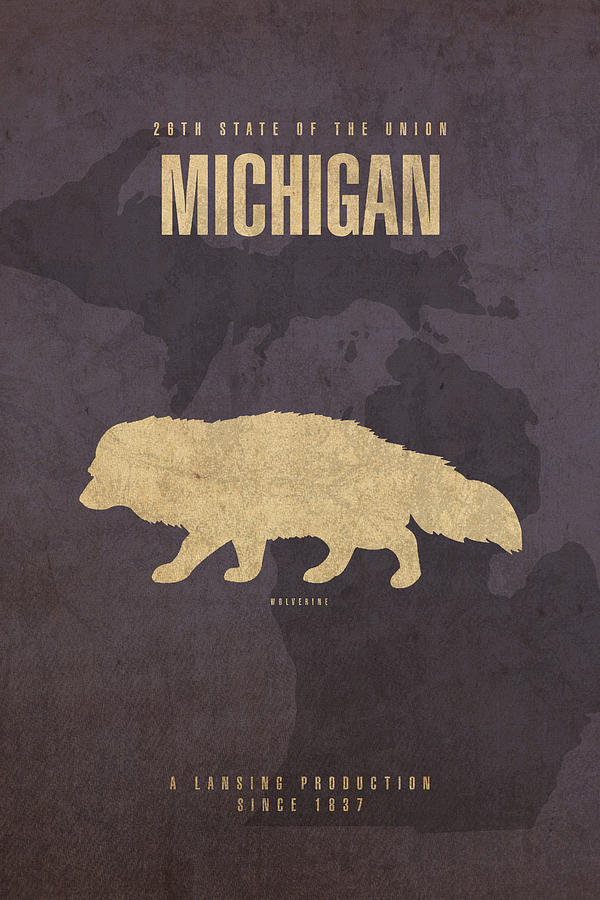 Movie Mixed Media - Michigan State Facts Minimalist Movie Poster Art  by Design Turnpike