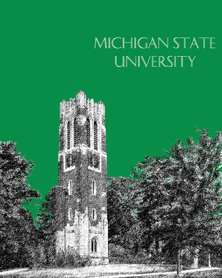 Michigan State University - Forest Green Digital Art by DB Artist