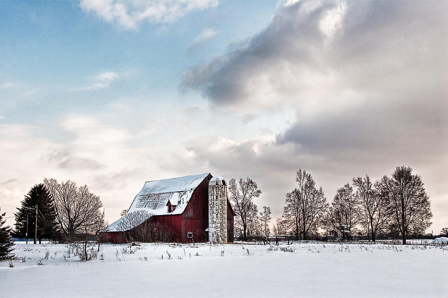Michigan Winter Barn Photograph by Karen Varnas
