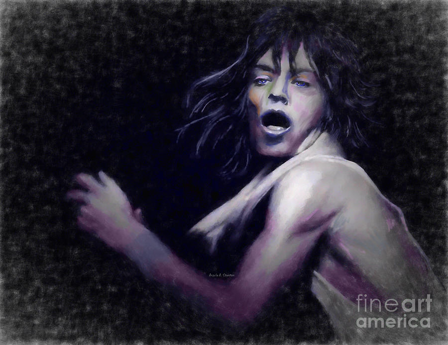 Mick Jagger Pastel - Mick by Angela Stanton
