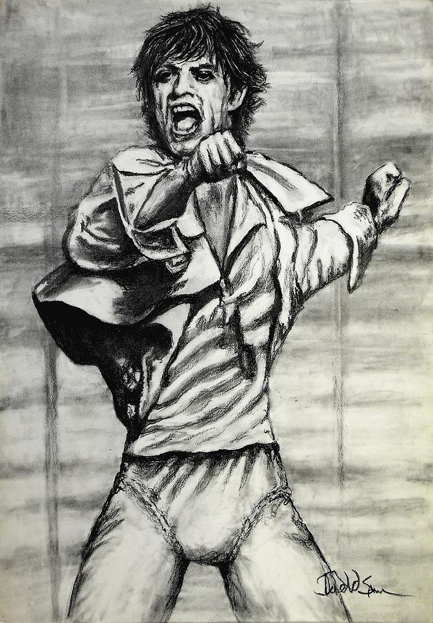 Mick Jagger Drawing - Mick In Pencil by Todd Spaur