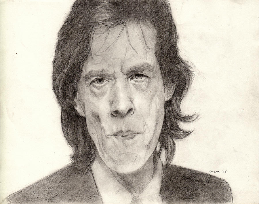 Portrait Drawing - Mick Jagger 2 by Glenn Daniels