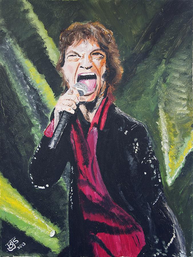 Mick Jagger Portrait Painting by Bruce Schmalfuss