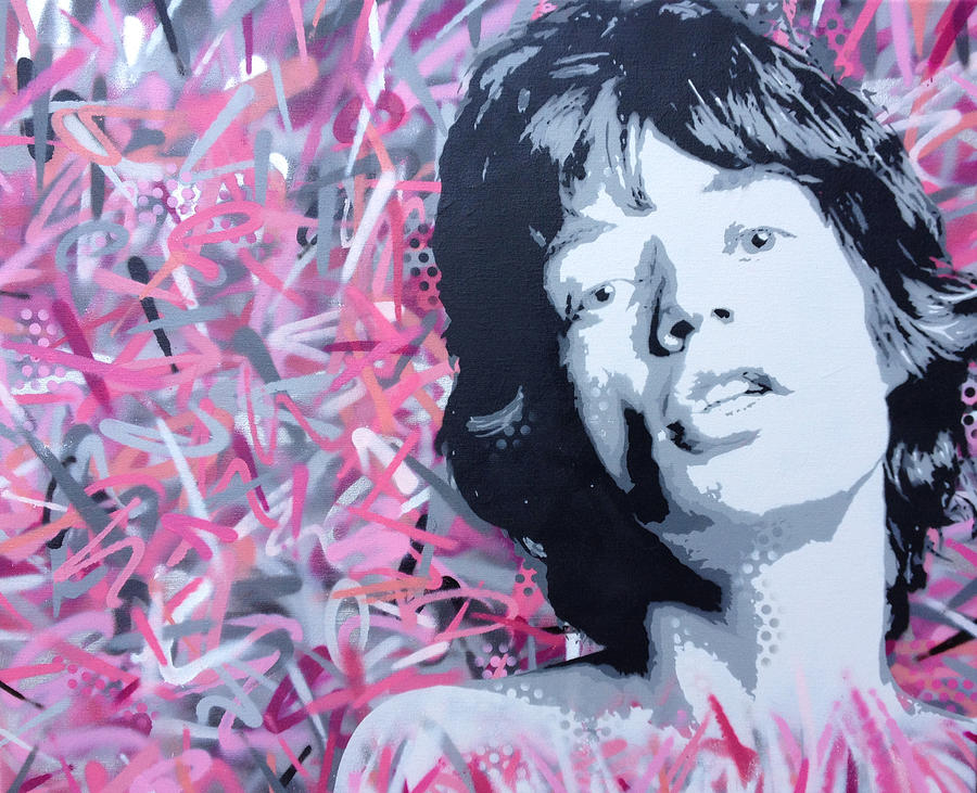 Stencil Painting - Mick Jagger by Rotten Punk