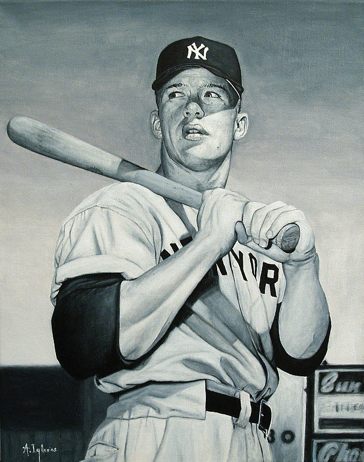 Mickey Mantle Painting By Agustin Iglesias