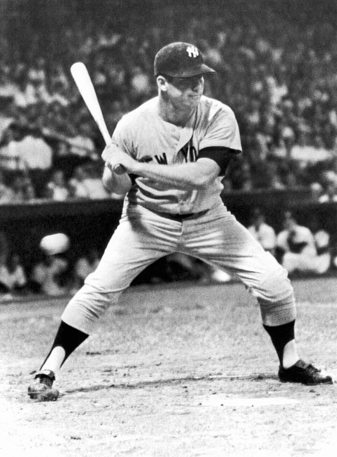 Mickey Mantle At Bat Photograph by Underwood Archives